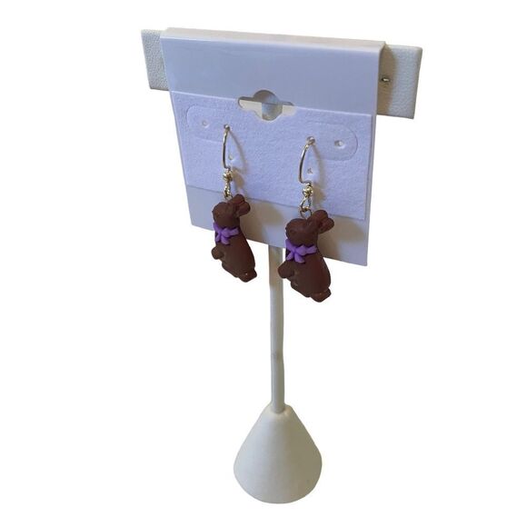 Chocolate Bunny Earrings. Perfect for Easter or Spring! - Picture 3 of 6